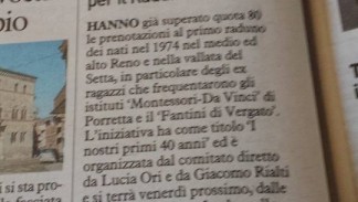 rassegna stampa Carlino i nostri primi 40 anni