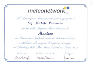 attestato meteonetwork 2012