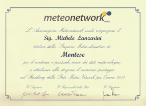 attestato meteonetwork 2013