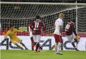 bologna-roma rigore Destro