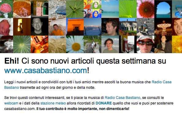 Newsletter Casa Bastiano